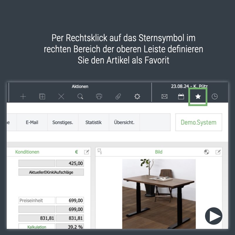 Klick auf Sternsymbol
