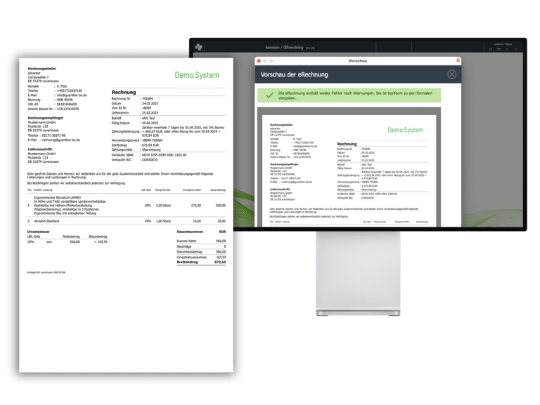 E-Rechnungen in FileMaker umsetzen? Mit advanterr ERP kein Problem!